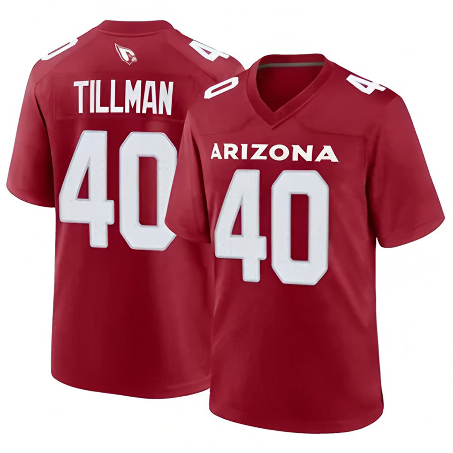 A.Cardinals #40 Pat Tillman Player Cardinal Game Home STECN Stitched Jerseys