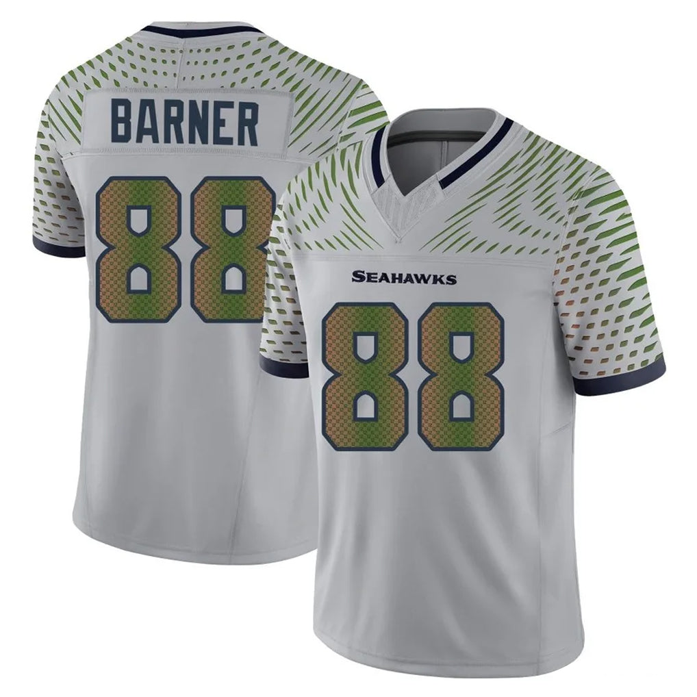 S.Seahawks #88 AJ Barner Player Grey Limited 2025 Rivalries Collection Home Game STECN Stitched Jerseys