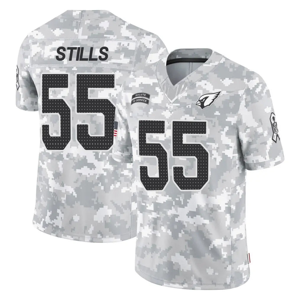 A.Cardinals #55 Dante Stills Player Camo Salute to Service Limited Home STECN Stitched Jerseys