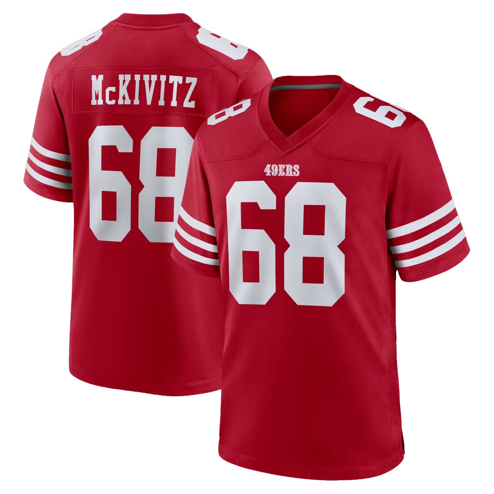 SF.49ers #68 Colton McKivitz Player Red Game Home STECN Stitched Jerseys
