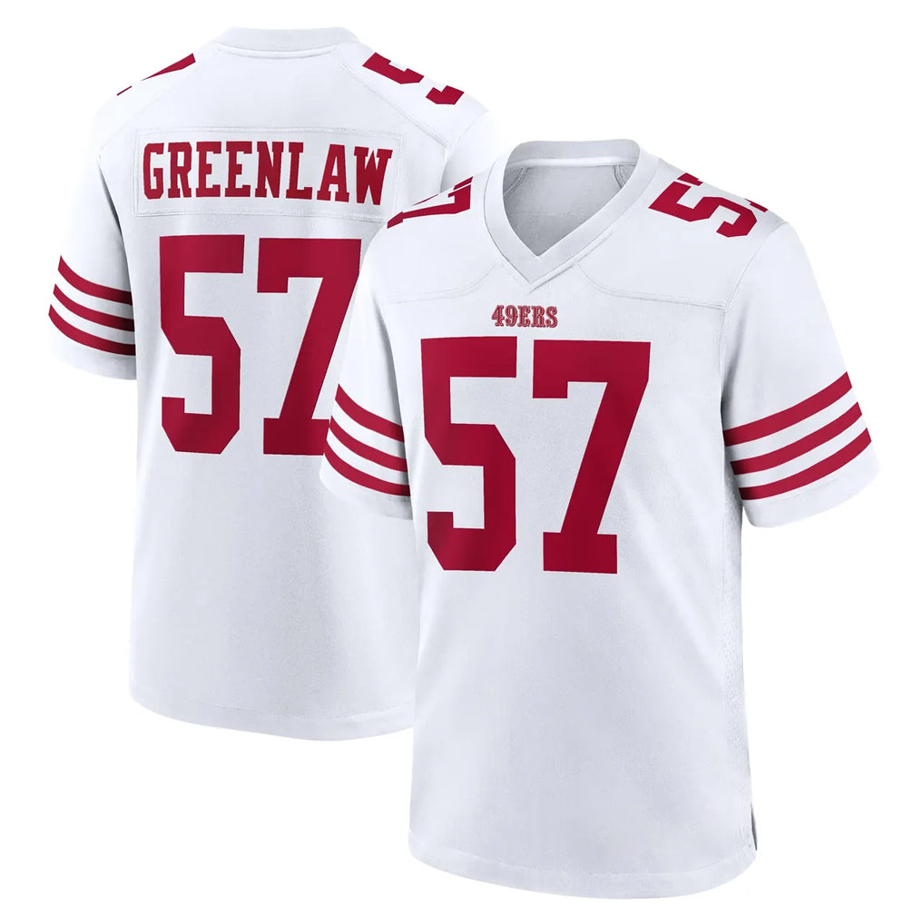 SF.49ers #57 Dre Greenlaw Player White Game Home STECN Stitched Jerseys