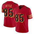 SF.49ers #85 George Kittle Player Red Rivalries Vapor Limited Home Game STECN Stitched Jerseys