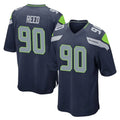 S.Seahawks #90 Jarran Reed Player Navy Home Game STECN Stitched Jerseys