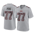 SF.49ers #77 Dominick Puni Player Gray Atmosphere Fashion Home Game STECN Stitched Jerseys