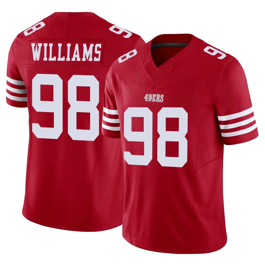 SF.49ers #98 Mykel Williams Player Red Limited Vapor F.U.S.E. Home Game STECN Stitched Jerseys