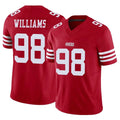 SF.49ers #98 Mykel Williams Player Red Limited Vapor F.U.S.E. Home Game STECN Stitched Jerseys