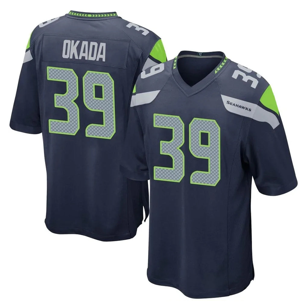 S.Seahawks #39 Ty Okada Player Navy Home Game STECN Stitched Jerseys