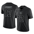 SF.49ers #13 Brock Purdy Player Black Limited Reflective Home Game STECN Stitched Jerseys