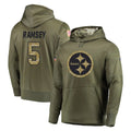P.Steelers #5 Jalen Ramsey Player Olive Salute to Service Pullover Hoodie Home Game STECN Stitched Jerseys