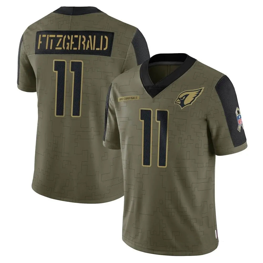 A.Cardinals #11 Larry Fitzgerald Player Salute To Service Olive STECN Stitched Jerseys