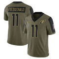 A.Cardinals #11 Larry Fitzgerald Player Salute To Service Olive STECN Stitched Jerseys
