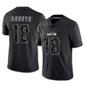 S.Seahawks #18 Elijah Arroyo Player Black Limited Reflective Home Game STECN Stitched Jerseys