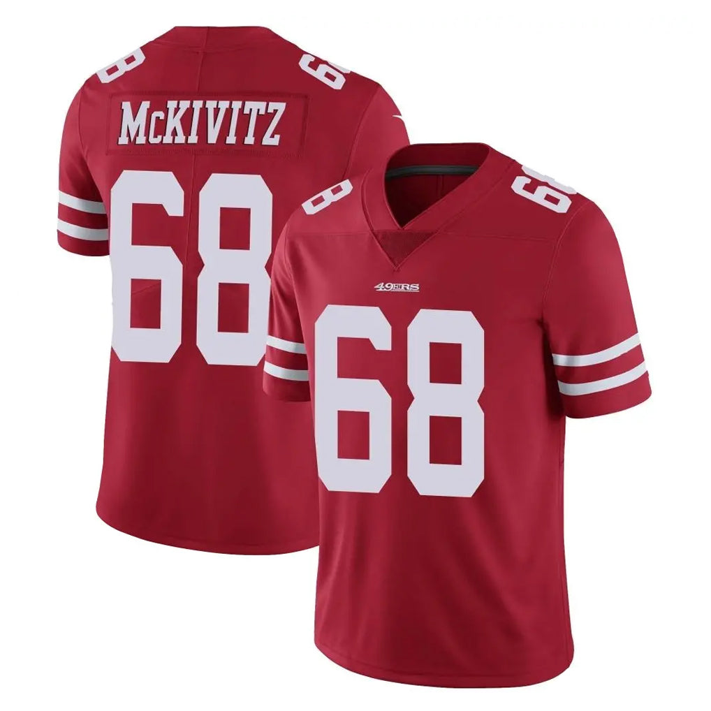 SF.49ers #68 Colton McKivitz Player Red Limited Vapor Untouchable Home Game STECN Stitched Jerseys