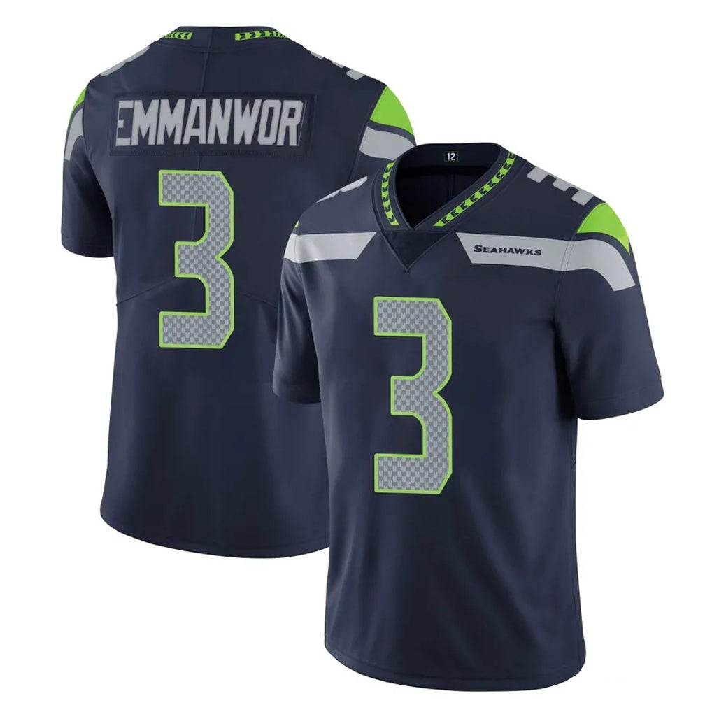 S.Seahawks #3 Nick Emmanwori Player Navy Limited Vapor Untouchable Home Game STECN Stitched Jerseys