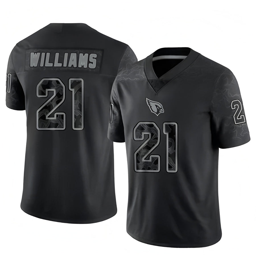 A.Cardinals #21 Garrett Williams Player Black RFLCTV Limited STECN Stitched Jerseys