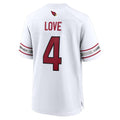 A.Cardinals #4 Jeremiyah Love Player White Home Game STECN Stitched Jerseys