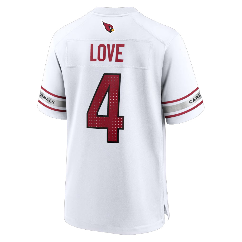 A.Cardinals #4 Jeremiyah Love Player White Home Game STECN Stitched Jerseys