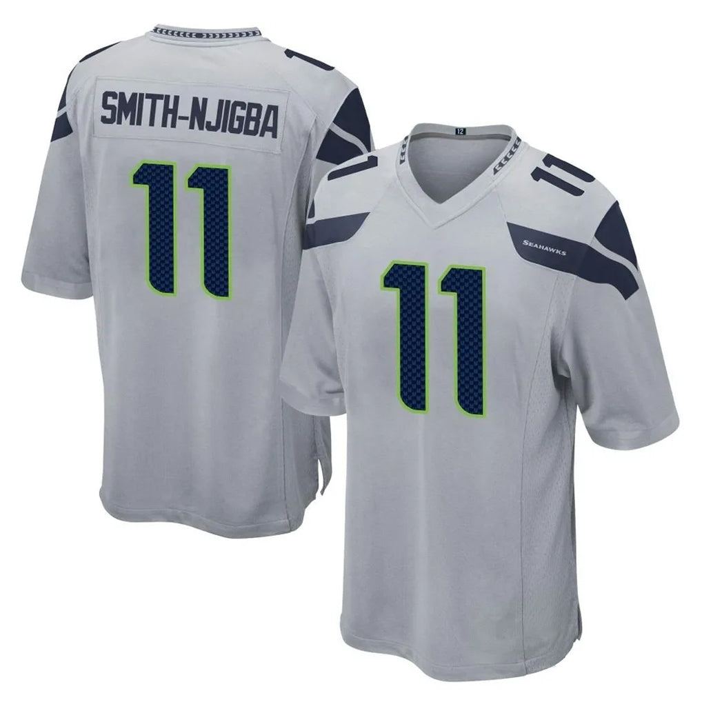S.Seahawks #11 Jaxon Smith-Njigba Player Gray Home Game STECN Stitched Jerseys