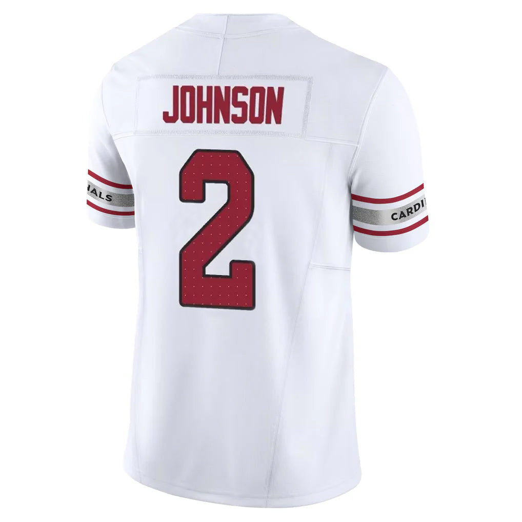 A.Cardinals #2 Will Johnson Player White Vapor F.U.S.E. Limited Home Game STECN Stitched Jerseys