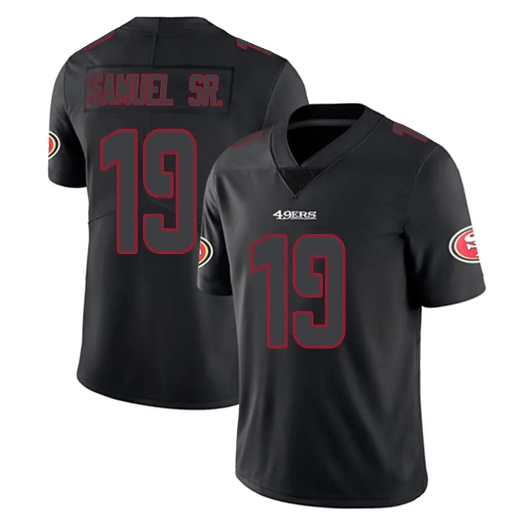 SF.49ers #19 Deebo Samuel Sr. Player Black Impact Limited Home Game STECN Stitched Jerseys