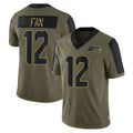 S.Seahawks #12 12th Fan Player Olive Salute To Service Limited Game STECN Stitched Jerseys