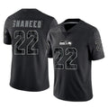 S.Seahawks #22 Rashid Shaheed Player Black Limited Reflective Home Game STECN Stitched Jerseys