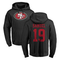 SF.49ers #19 Deebo Samuel Sr. Player Black LOGO Pullover Hoodies Home Game STECN Stitched Jerseys