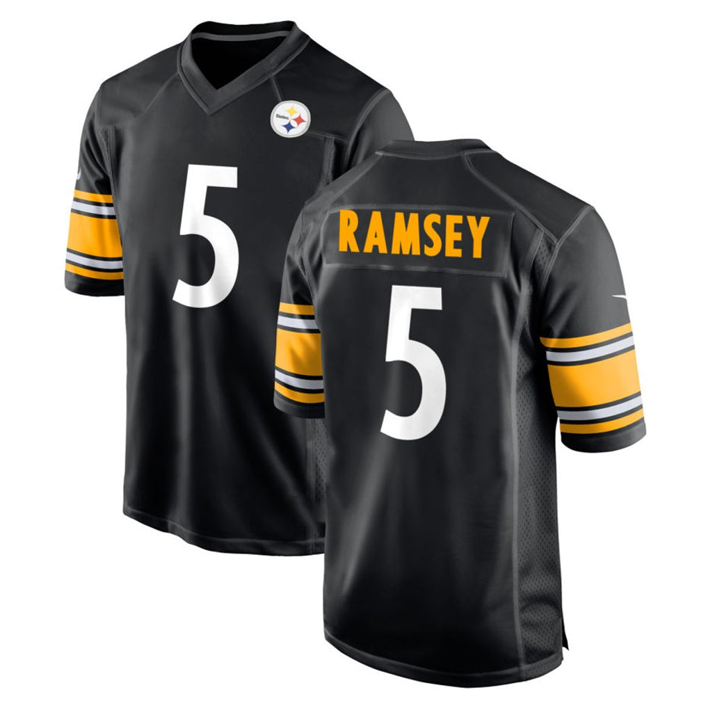 P.Steelers #5 Jalen Ramsey Player Black Home Game STECN Stitched Jerseys