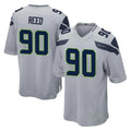 S.Seahawks #90 Jarran Reed Player Gray Home Game STECN Stitched Jerseys