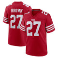 SF.49ers #27 Ji'Ayir Brown Player Red Game Home STECN Stitched Jerseys