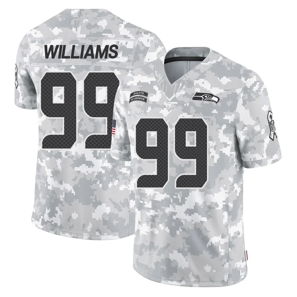 S.Seahawks #99 Leonard Williams Player Arctic Camo Limited Salute To Service Home Game STECN Stitched Jerseys