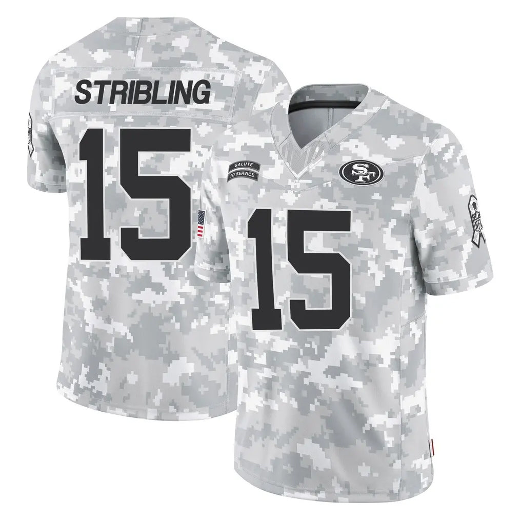 SF.49ers #15 De'Zhaun Stribling Player Arctic Camo Limited Salute To Service Home Game STECN Stitched Jerseys