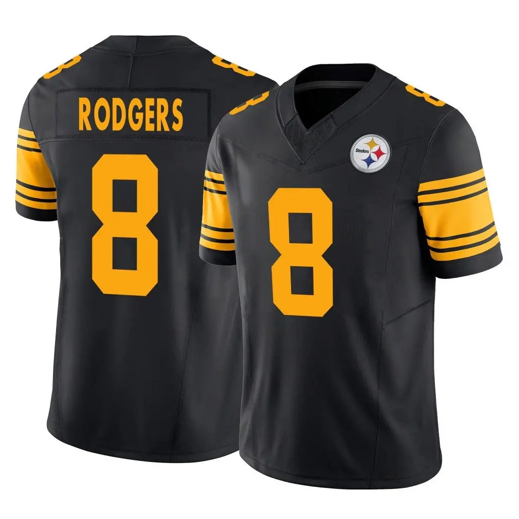 P.Steelers #8 Aaron Rodgers Player Black Limited 2nd Alternate Vapor F.U.S.E. Home Game STECN Stitched Jerseys