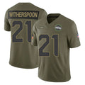 S.Seahawks #21 Devon Witherspoon Player Olive 2025 Salute To Service Limited Home Game STECN Stitched Jerseys