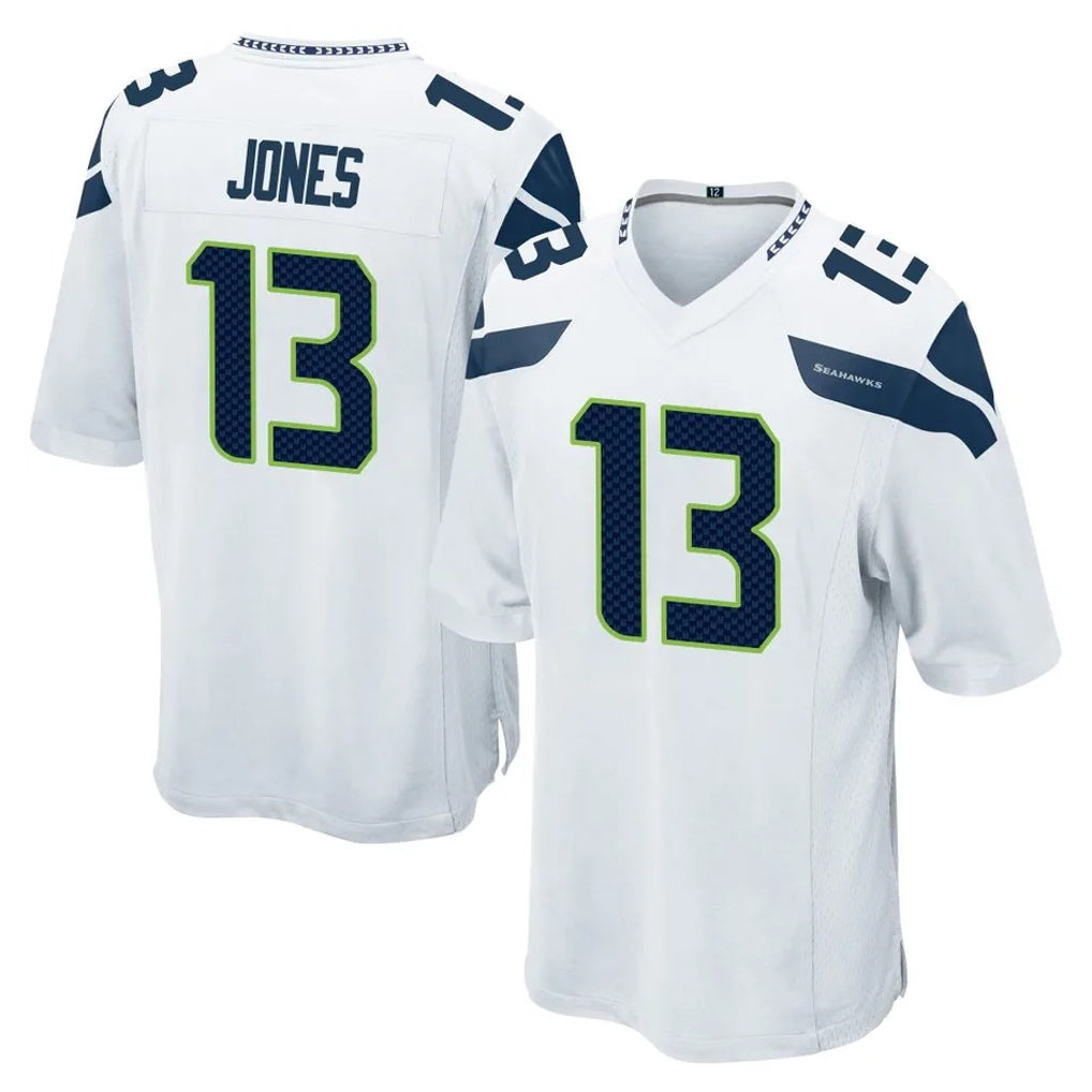 S.Seahawks #13 Ernest Jones IV Player White Home Game STECN Stitched Jerseys