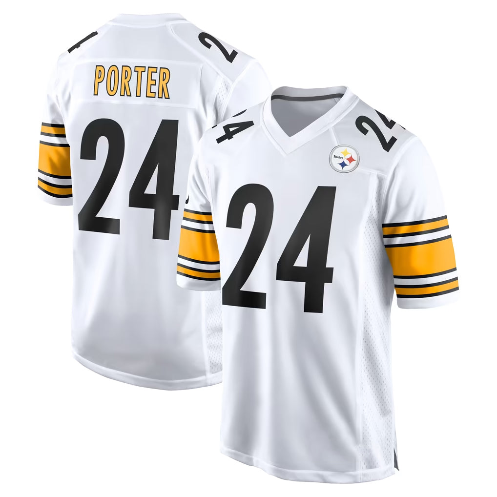 P.Steelers #24 Joey Porter Jr. Player White Home Game STECN Stitched Jerseys