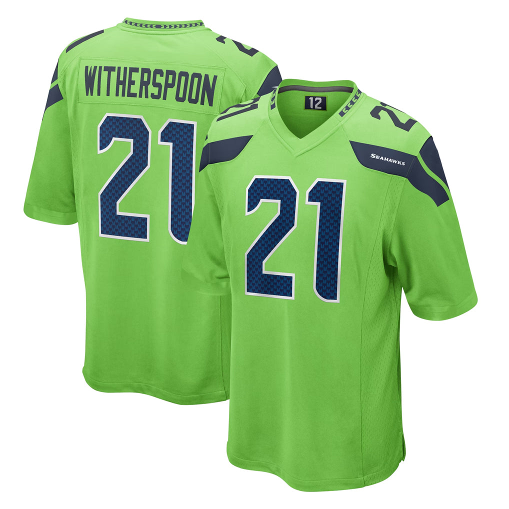 S.Seahawks #21 Devon Witherspoon Player Green Home Game STECN Stitched Jerseys