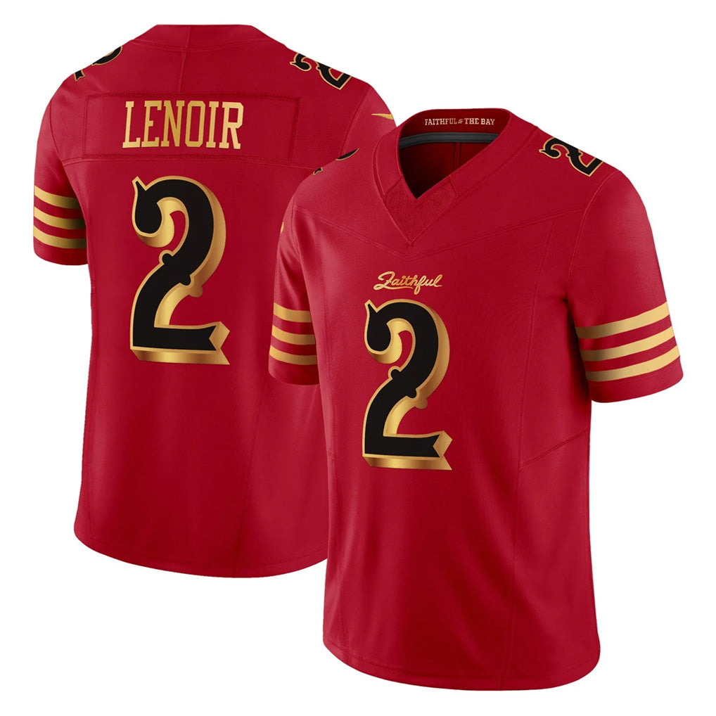SF.49ers #2 Deommodore Lenoir Player Red Rivalries Vapor Limited Home Game STECN Stitched Jerseys