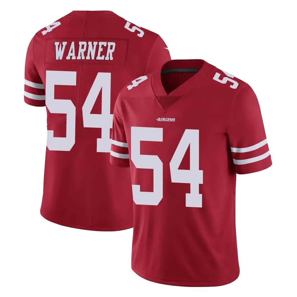 SF.49ers #54 Fred Warner Player Red Limited Vapor Untouchable Home Game STECN Stitched Jerseys
