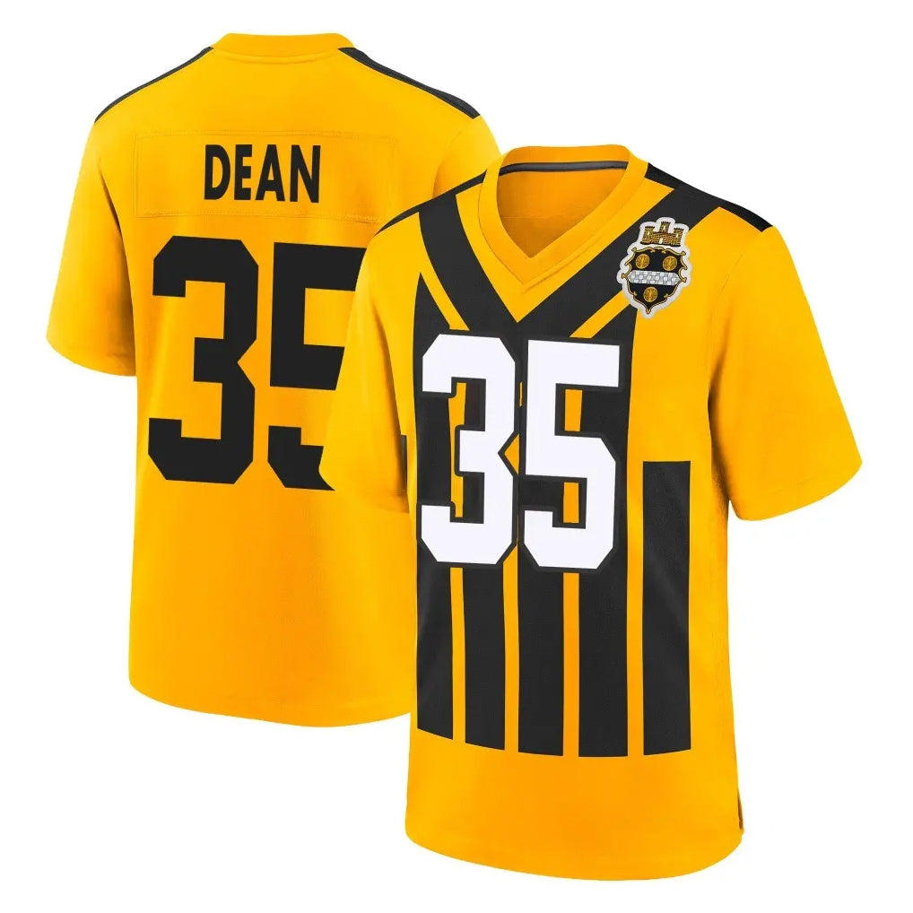 P.Steelers #35 Jamel Dean Player Gold Limited 1933 Throwback Home Game STECN Stitched Jerseys