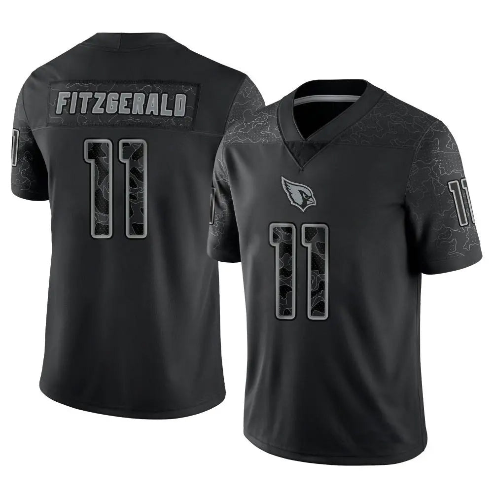 A.Cardinals #11 Larry Fitzgerald Player Black RFLCTV Limited STECN Stitched Jerseys