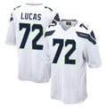 S.Seahawks #72 Abraham Lucas Player White Home Game STECN Stitched Jerseys