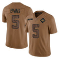 SF.49ers #5 Mike Evans Player Brown Limited Salute To Service Home Game STECN Stitched Jerseys