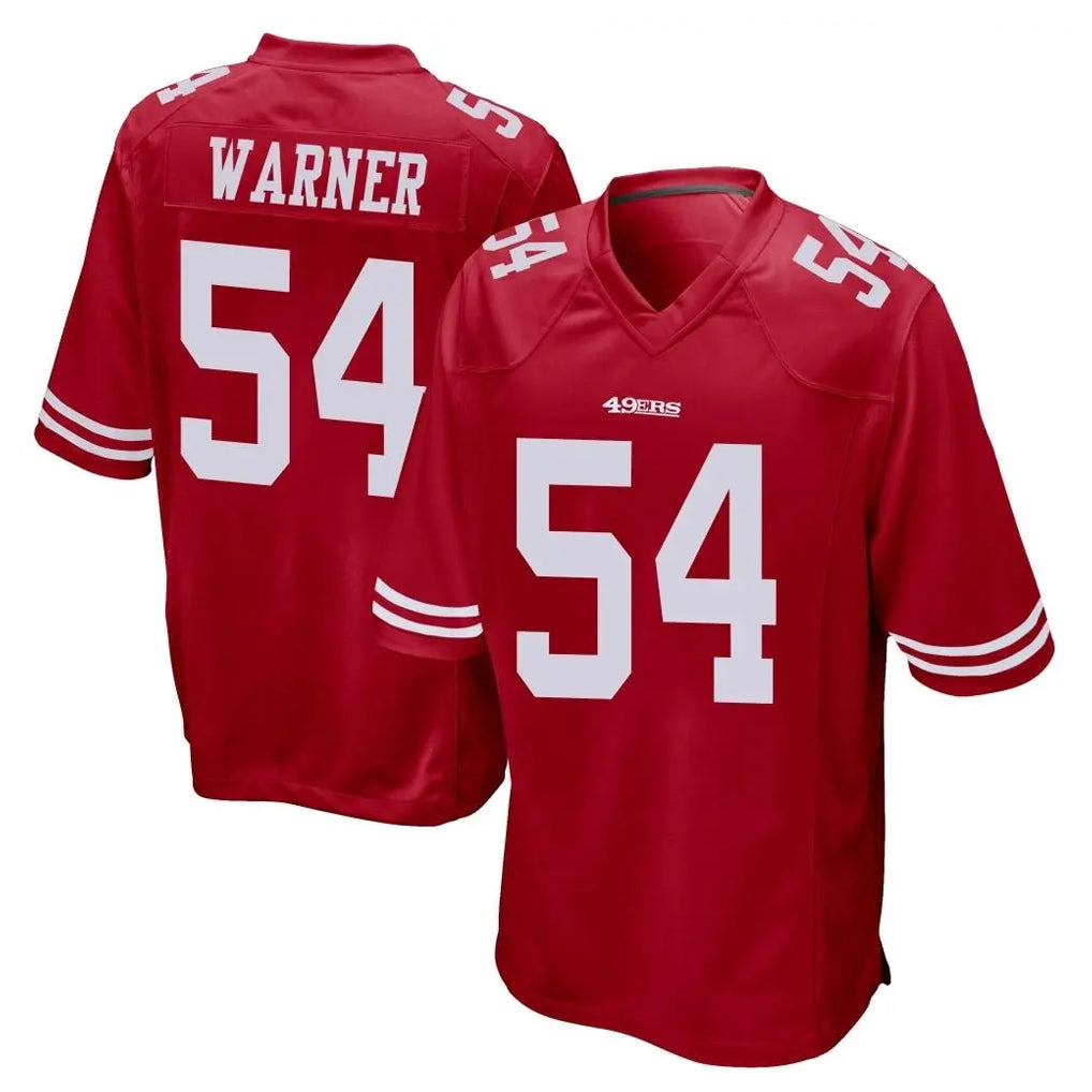 SF.49ers #54 Fred Warner Player Red Home Game STECN Stitched Jerseys