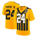 P.Steelers #24 Joey Porter Jr. Player Gold Limited 1933 Throwback Home Game STECN Stitched Jerseys