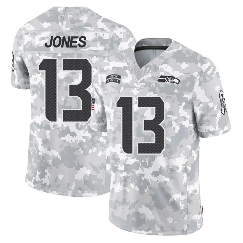 S.Seahawks #13 Ernest Jones IV Player Arctic Camo Limited Salute To Service Home Game STECN Stitched Jerseys