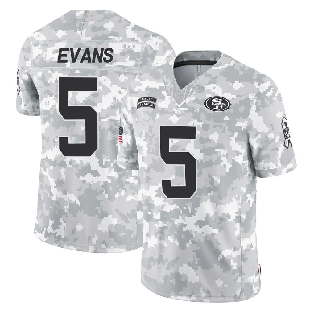 SF.49ers #5 Mike Evans Player Arctic Camo Limited Salute To Service Home Game STECN Stitched Jerseys