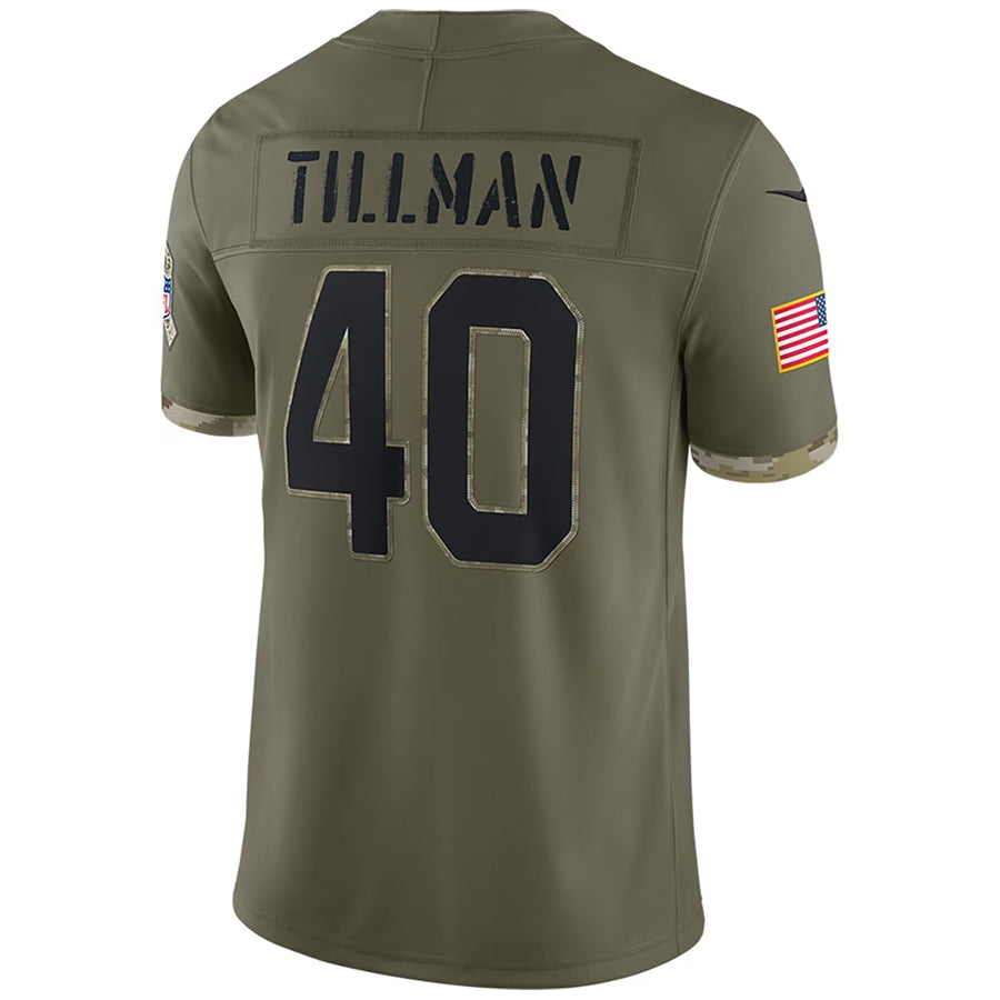 A.Cardinals #40 Pat Tillman Player Olive Salute to Service Limited STECN Stitched Jerseys
