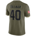 A.Cardinals #40 Pat Tillman Player Olive Salute to Service Limited STECN Stitched Jerseys