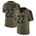 S.Seahawks #22 Rashid Shaheed Player Olive Salute To Service Limited Game STECN Stitched Jerseys